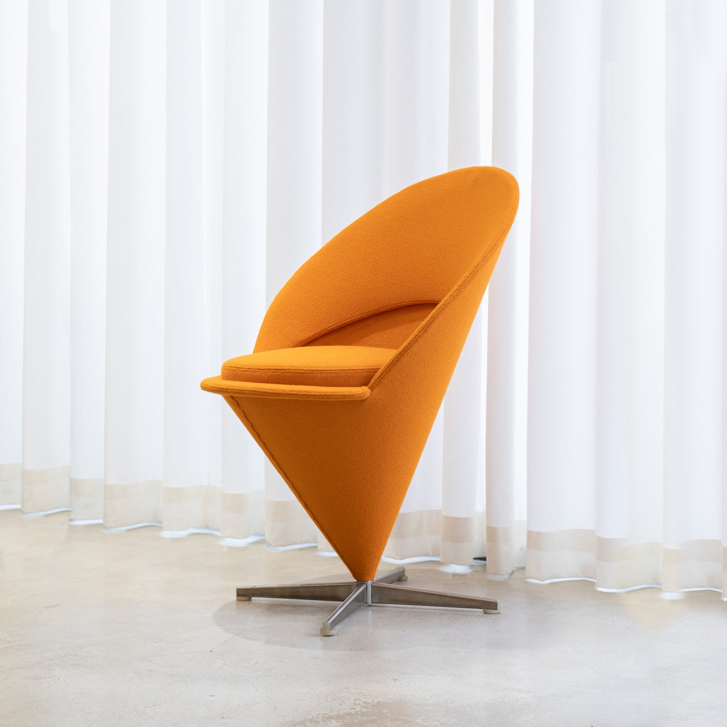 (LOT08) Cone Chair by Verner Panton (Orange Kvadrat Fabric)