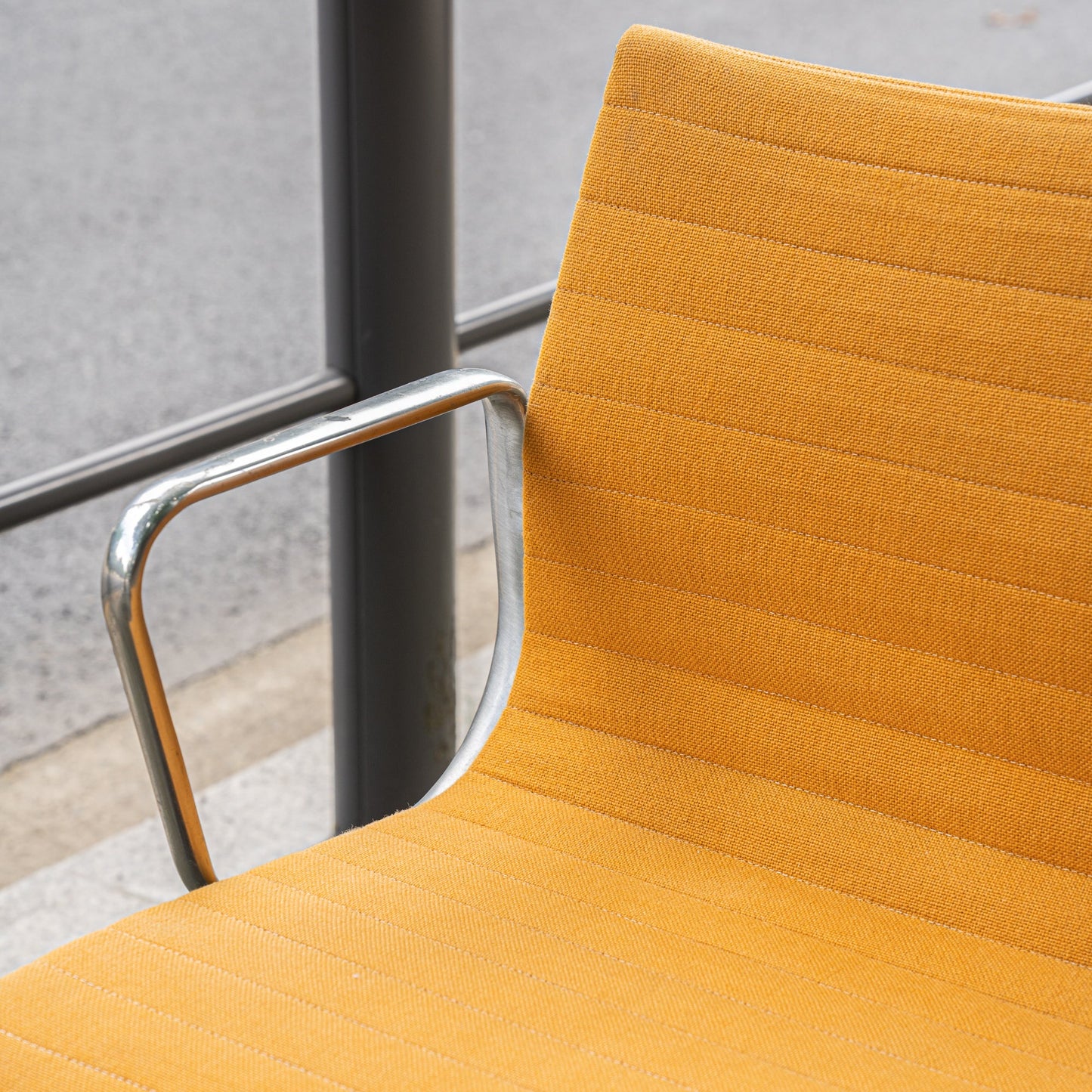 Eames Aluminum Group Management Chair (Orange Fabric)